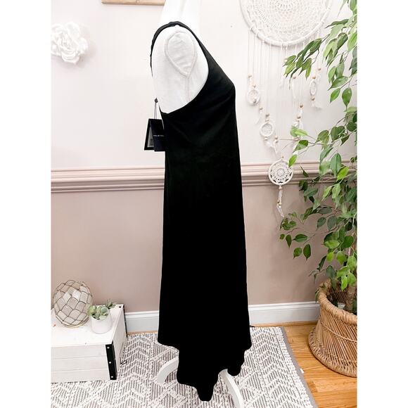 Halston Mazie Racer Back Linen Dress Black Size Small NWT - Picture 4 of 7